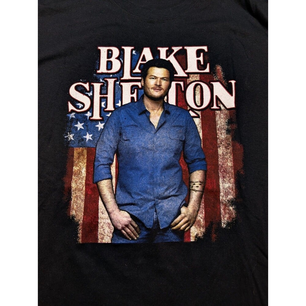 Blake Shelton Tour 2016 Black Graphic Shirt Size XL Double Sided Country Music